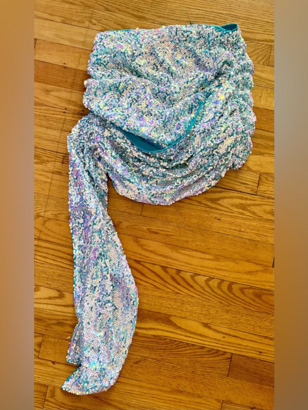 PrettyLittleThing Sequin Statement Skirt - Iridescent Pastel NWT